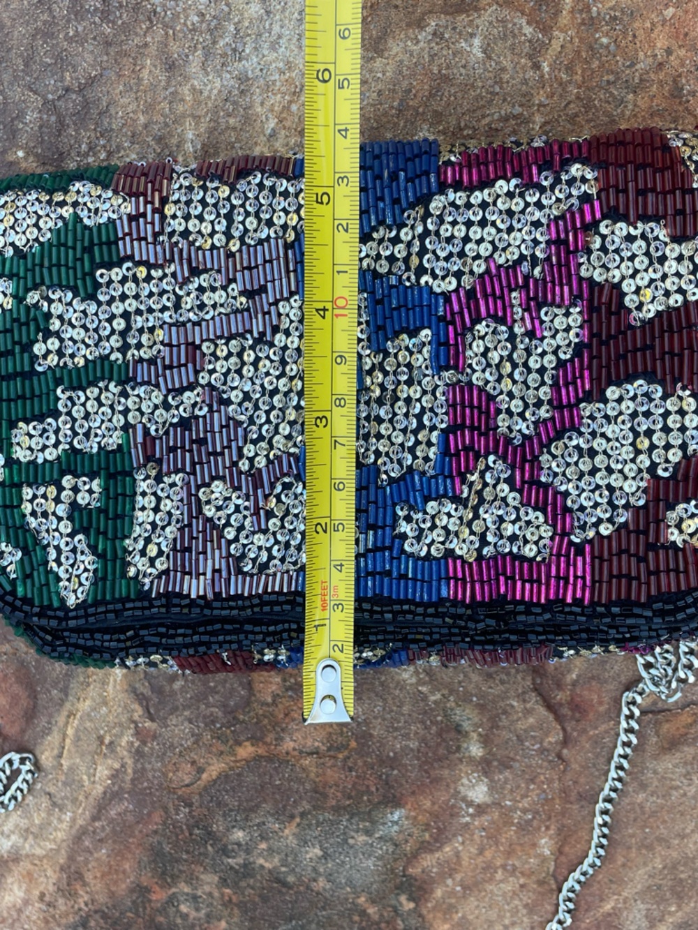 Zara “Party Glitter” Multi-Color Beaded Evening Crossbody Bag (CdlG) - Picture 6 of 10